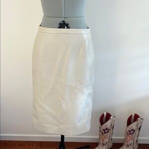 Aritzia Wilfred off-white faux leather midi skirt.